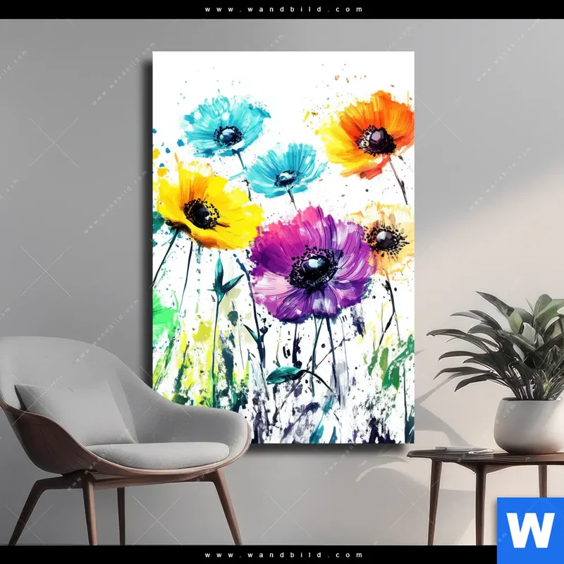 Leinwandbild | Bunte Blütenexplosion | Hochformat