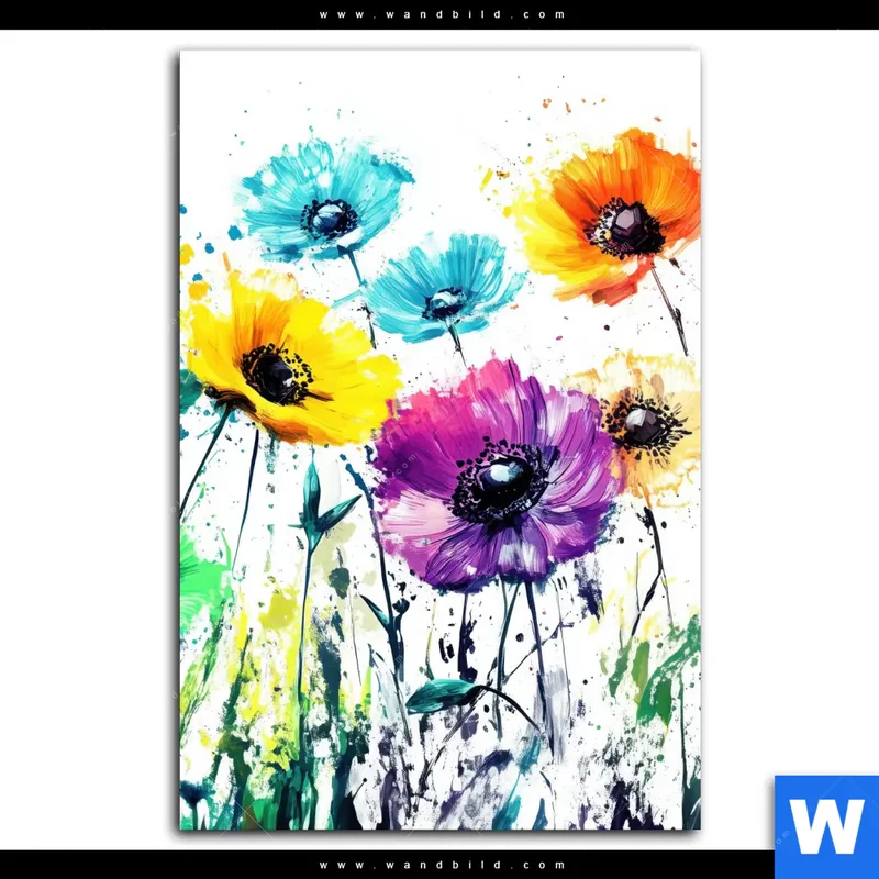 Leinwandbild | Bunte Blütenexplosion | Hochformat