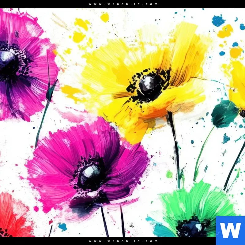 Leinwandbild | Bunte Blütenexplosion | Hochformat