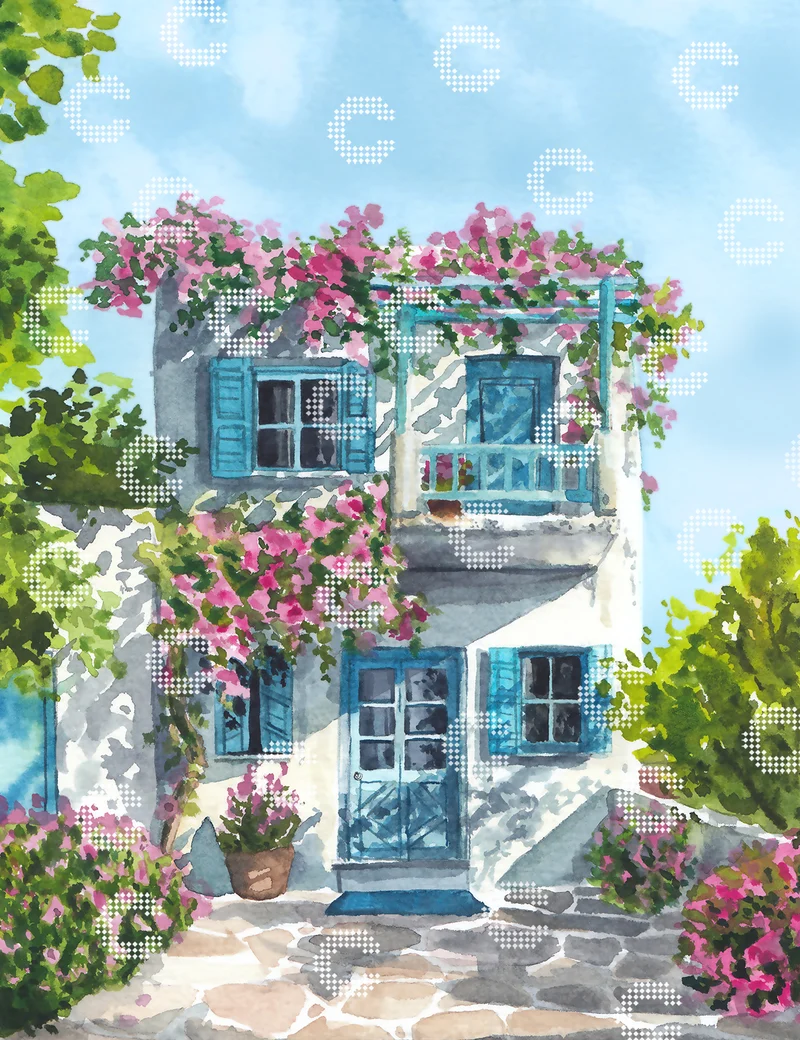 Diamond Painting - Dora Koreny - Greek house
