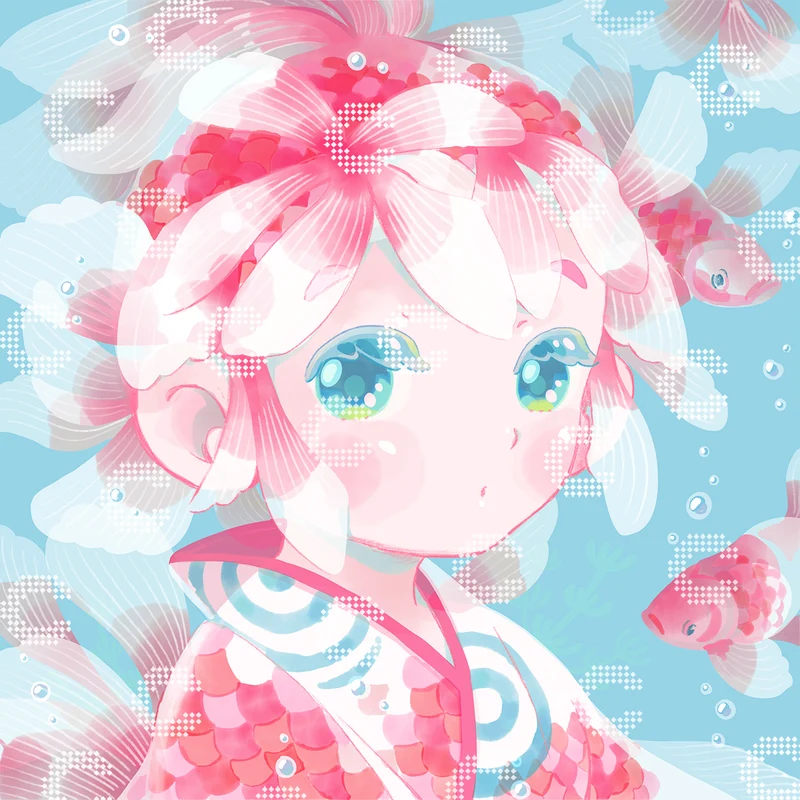 Diamond Painting - Hiroko - Goldfish Girl