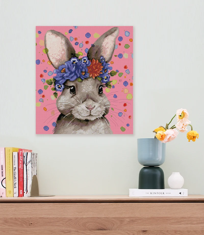 Diamond Painting - HeliJohanna Art - Flower Bunny