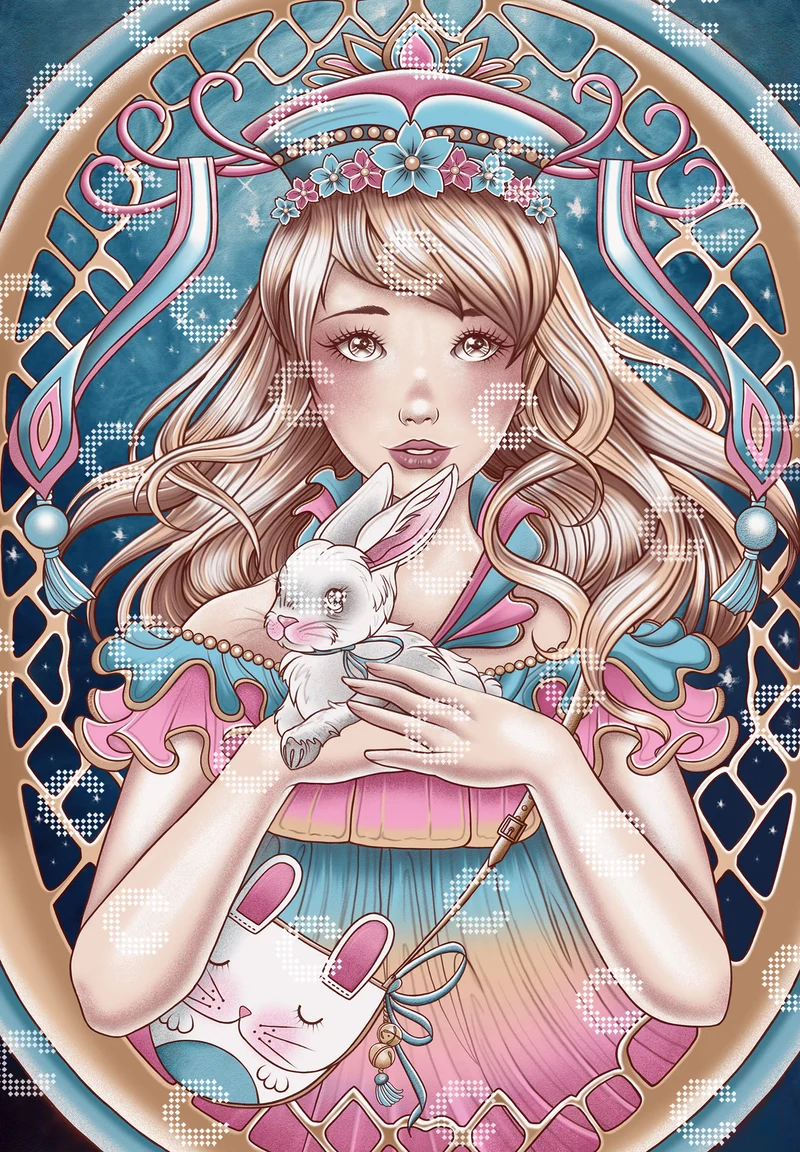 Diamond Painting - Maud Lamoine - Lyra et le lapin blanc