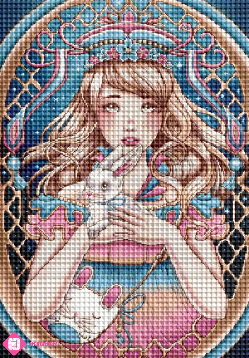 Diamond Painting - Maud Lamoine - Lyra et le lapin blanc