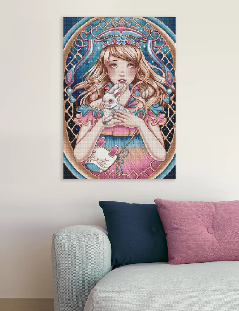 Diamond Painting - Maud Lamoine - Lyra et le lapin blanc