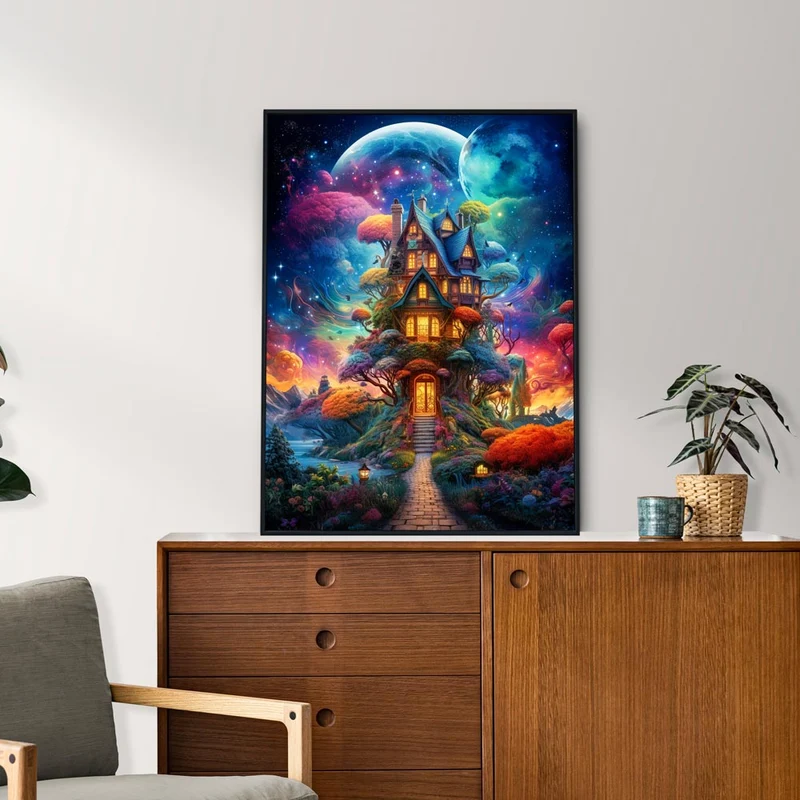 5D Diamond Painting – Magischer Haus im Universum