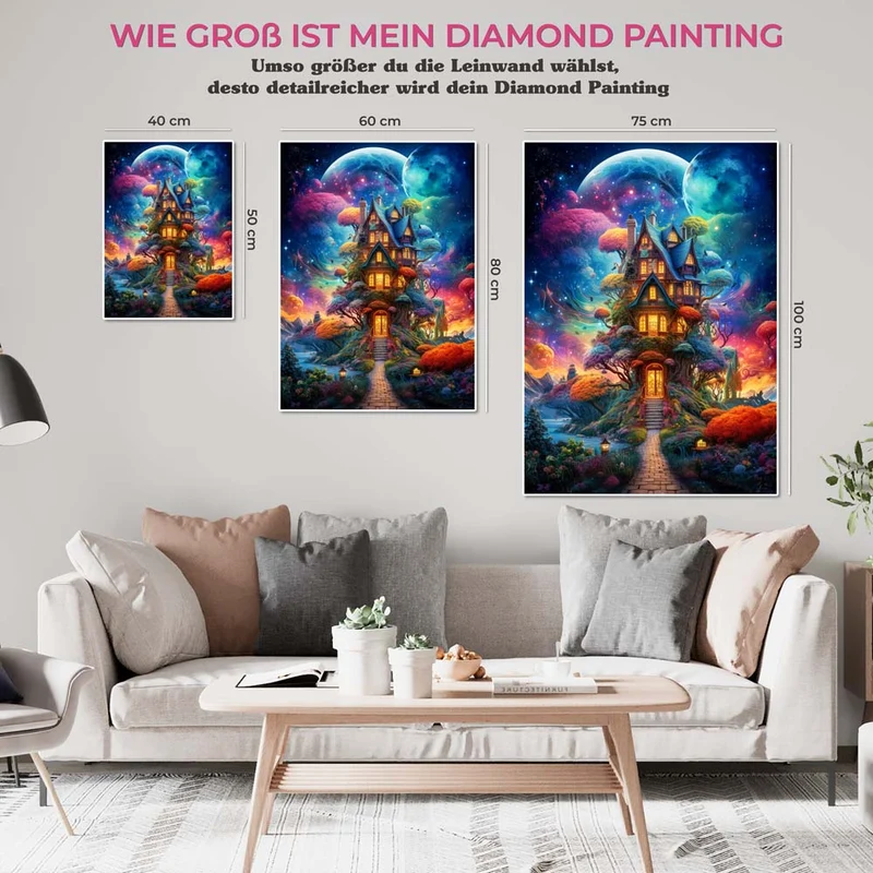 5D Diamond Painting – Magischer Haus im Universum