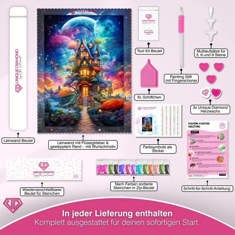 5D Diamond Painting – Magischer Haus im Universum