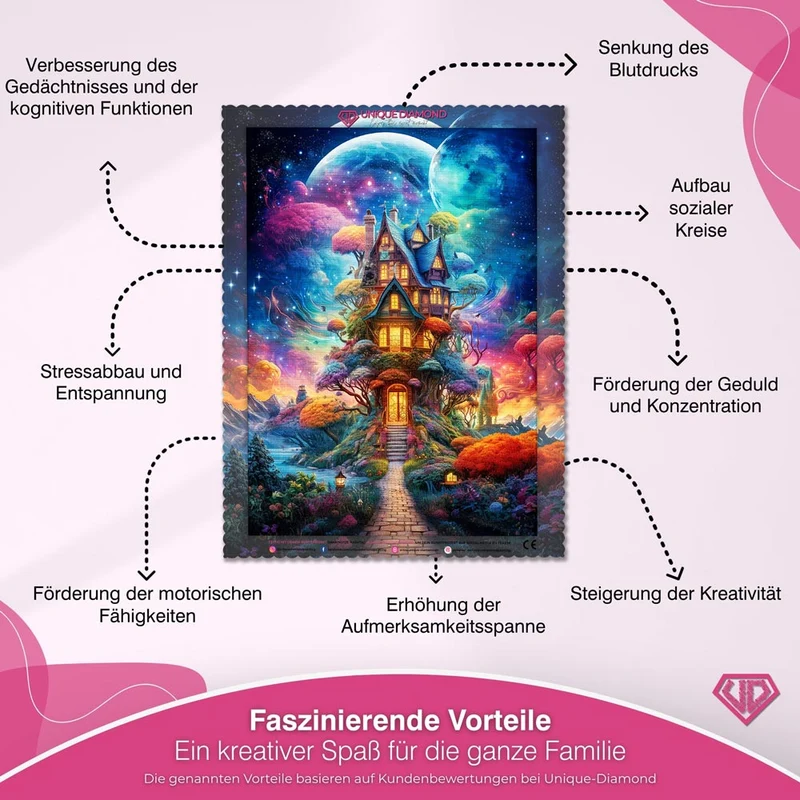5D Diamond Painting – Magischer Haus im Universum