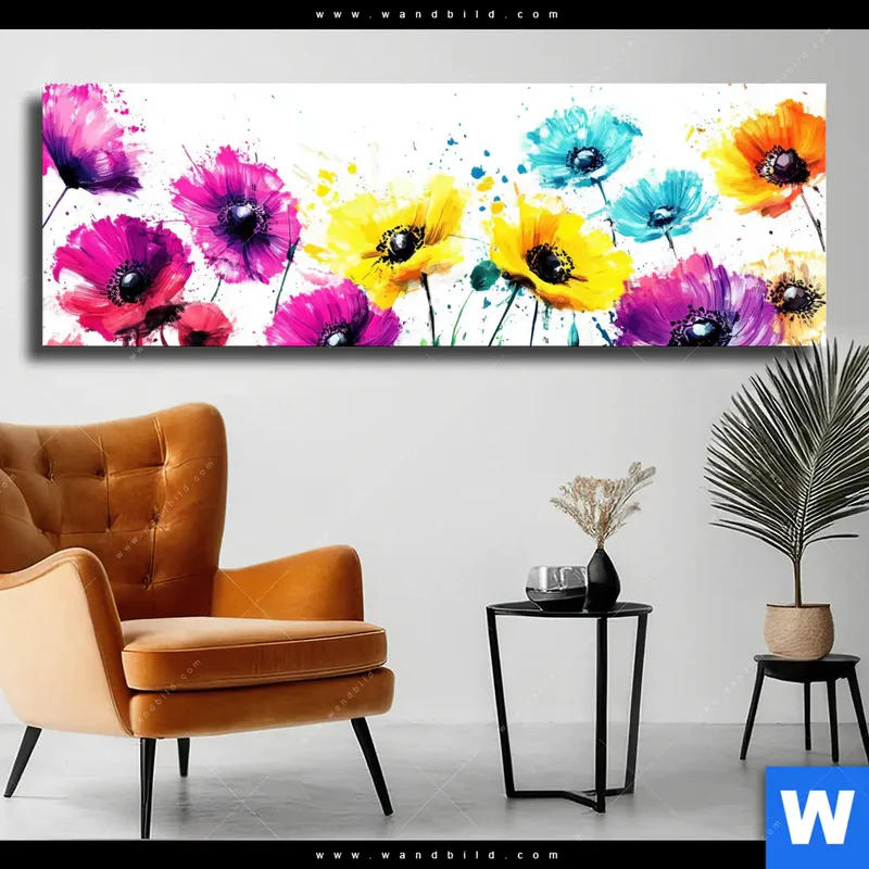 Leinwandbild | Bunte Blütenexplosion | Panorama