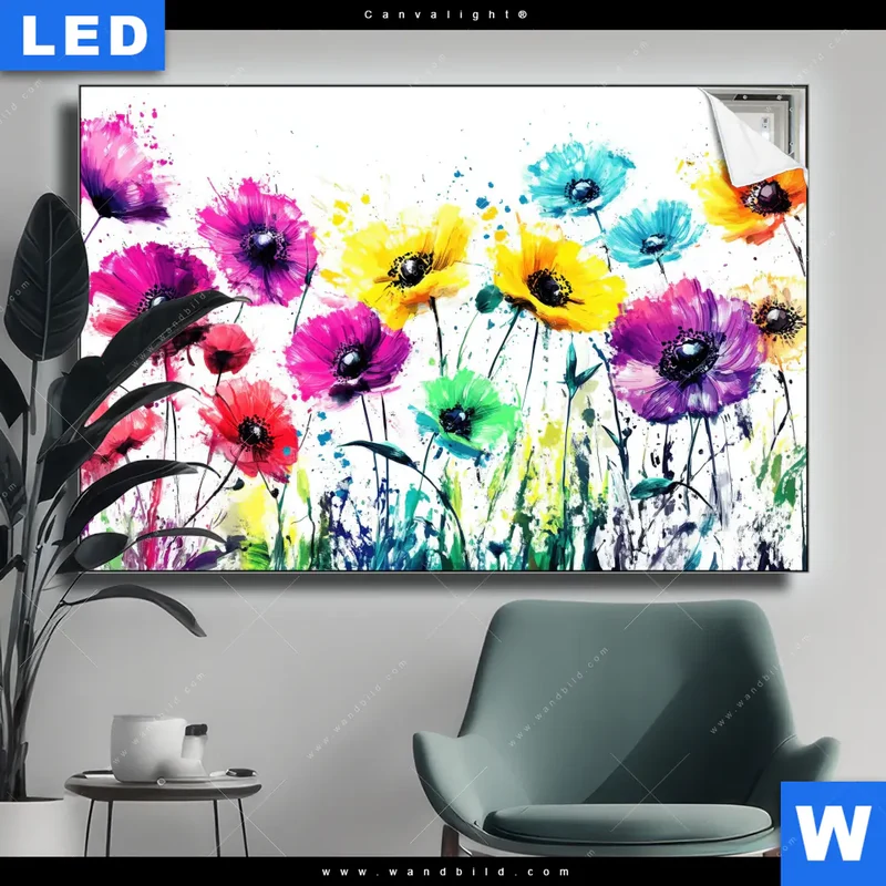 Canvalight® Leuchtbild | Bunte Blütenexplosion | Querformat