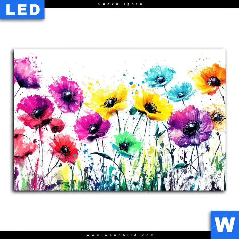 Canvalight® Leuchtbild | Bunte Blütenexplosion | Querformat