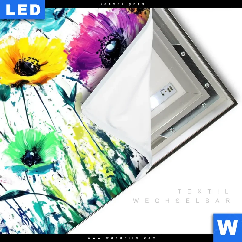 Canvalight® Leuchtbild | Bunte Blütenexplosion | Querformat