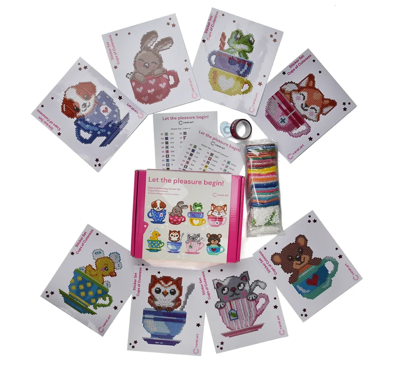 Diamond Painting - Carat Art Design - Sticker Set Cups of Cuteness
