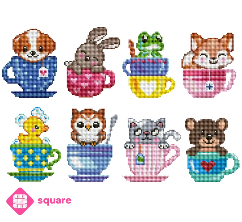 Diamond Painting - Carat Art Design - Sticker Set Cups of Cuteness