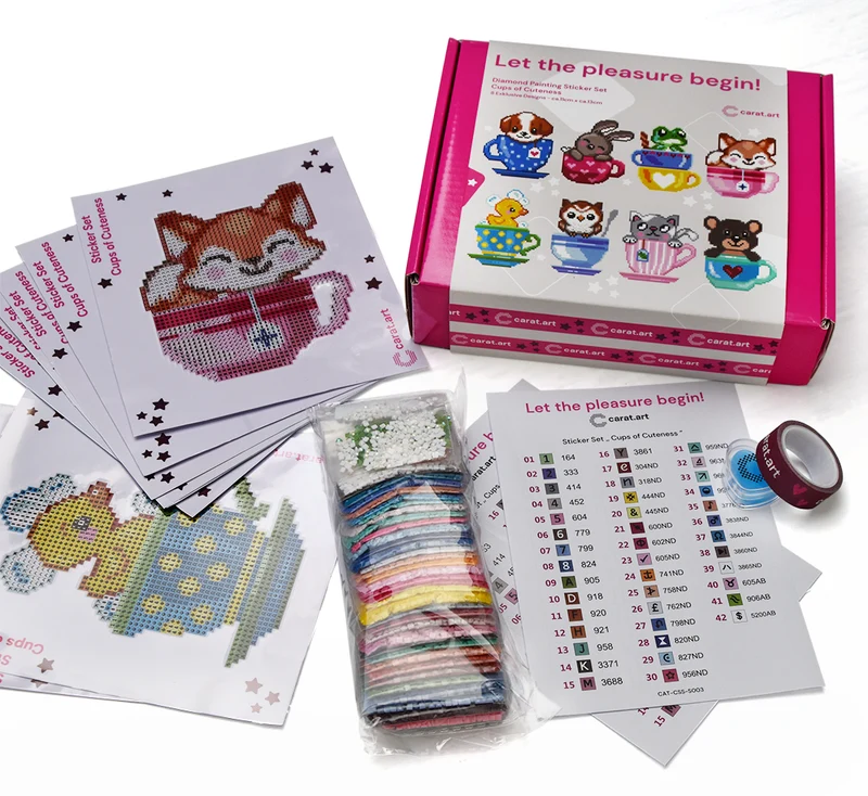 Diamond Painting - Carat Art Design - Sticker Set Cups of Cuteness