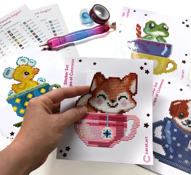 Diamond Painting - Carat Art Design - Sticker Set Cups of Cuteness
