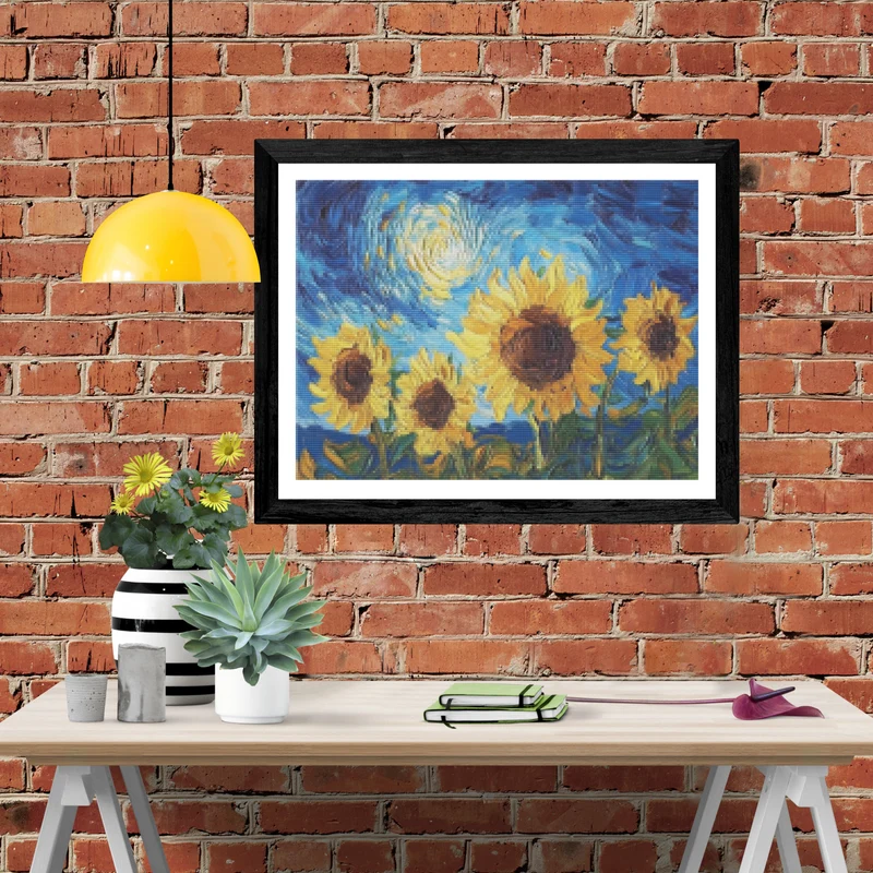Sunflowers Under a Stormy Sky