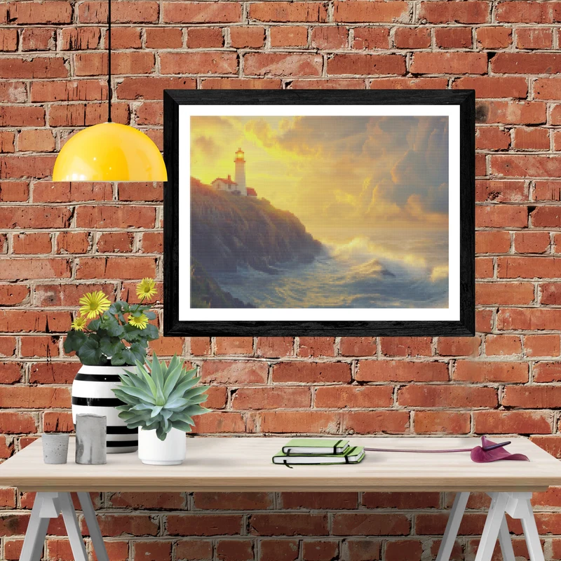 Solitary Lighthouse Perched Atop Rugged Cliffs