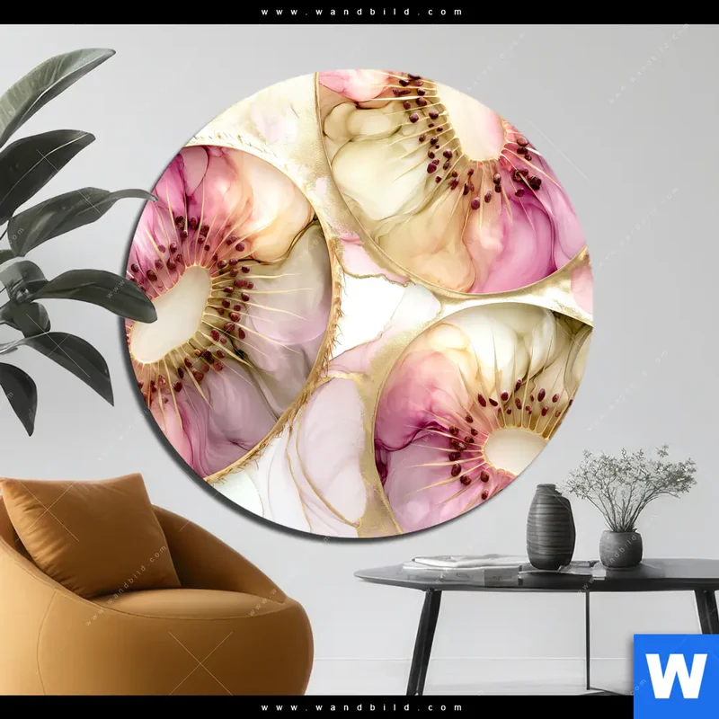 Alu-Dibond Bild | Kiwi - Edle Fruchtfantasie | Rund