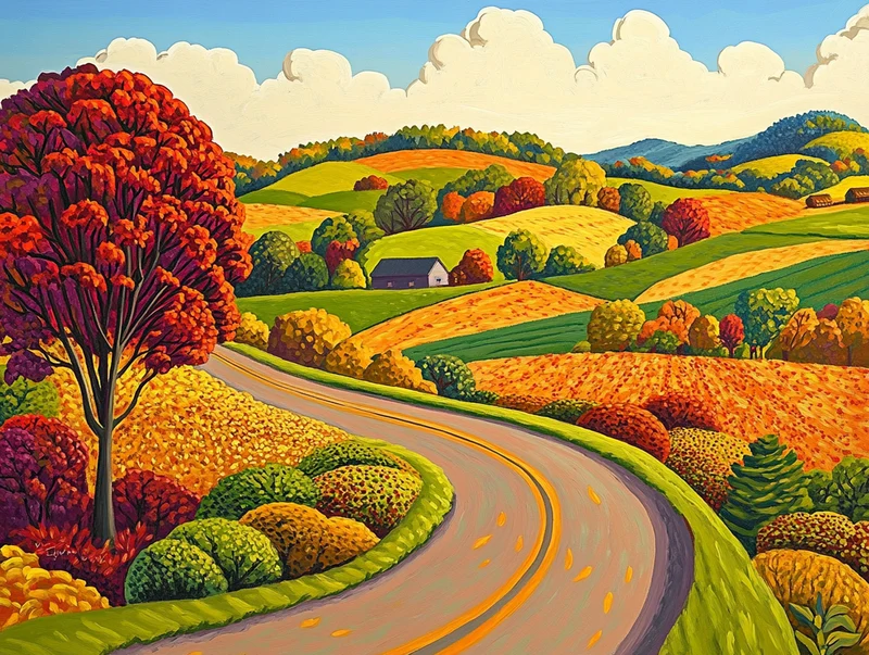 Path of Painted Leaves