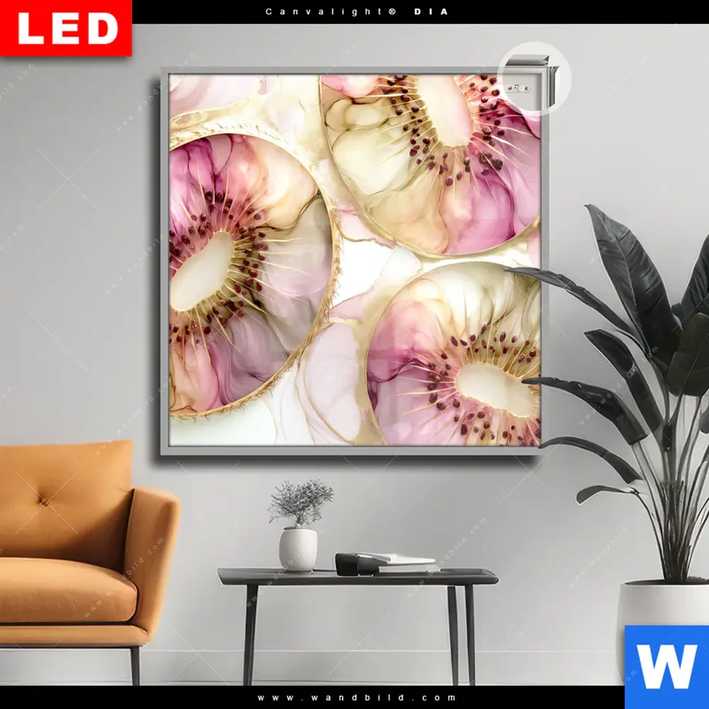 Leuchtbild Acrylglas Canvalight® DIA | Kiwi - Edle Fruchtfantasie | Quadrat