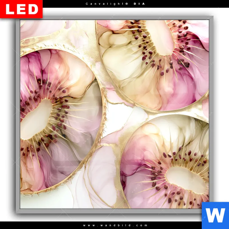 Leuchtbild Acrylglas Canvalight® DIA | Kiwi - Edle Fruchtfantasie | Quadrat