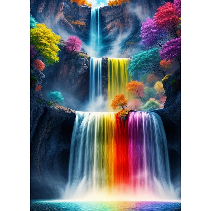 5D Diamond Painting – Colorful Waterfall