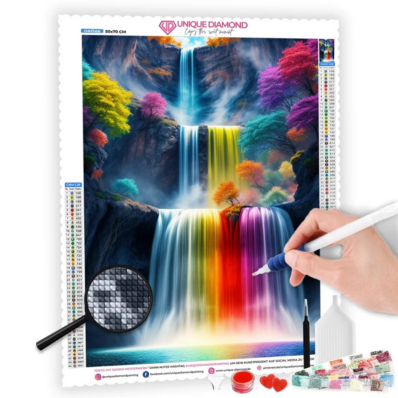 5D Diamond Painting – Colorful Waterfall