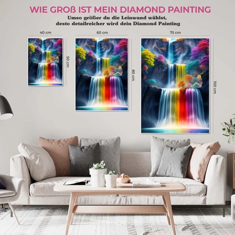 5D Diamond Painting – Colorful Waterfall