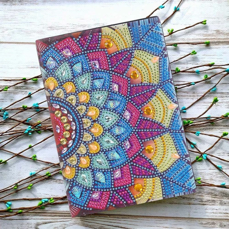 Diamond Painting Notizbuch Mandala Blume