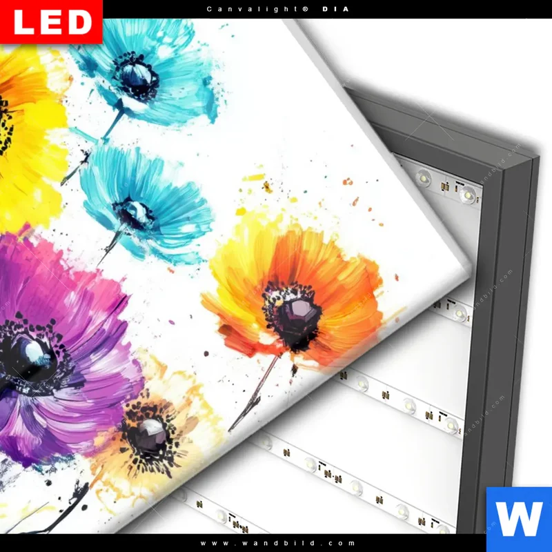 Wechselmotiv Acrylglas Canvalight® DIA | Bunte Blütenexplosion | Hochformat