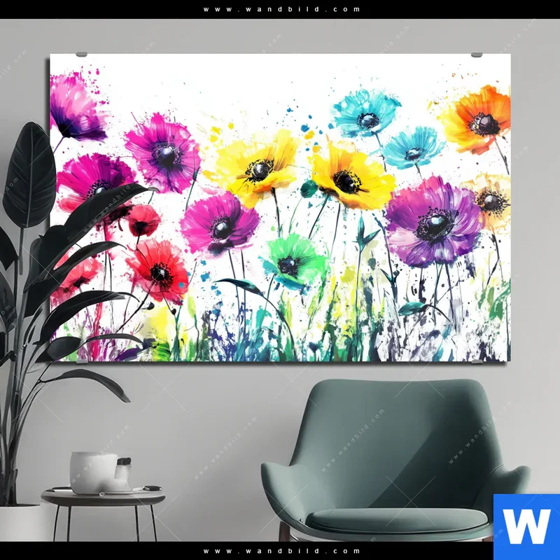Acrylglasbild | Bunte Blütenexplosion | Querformat