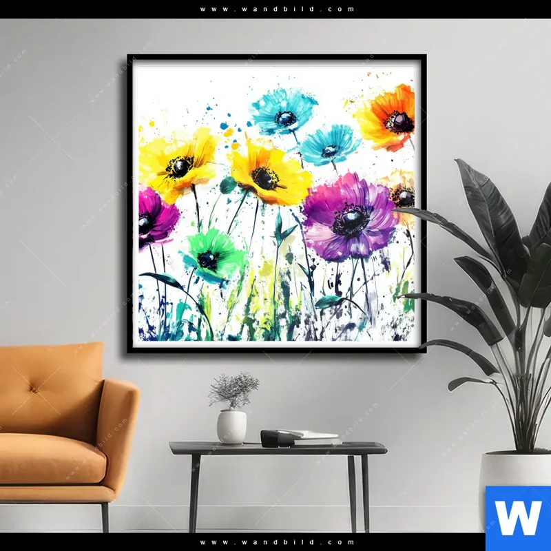 Poster | Bunte Blütenexplosion | Quadrat