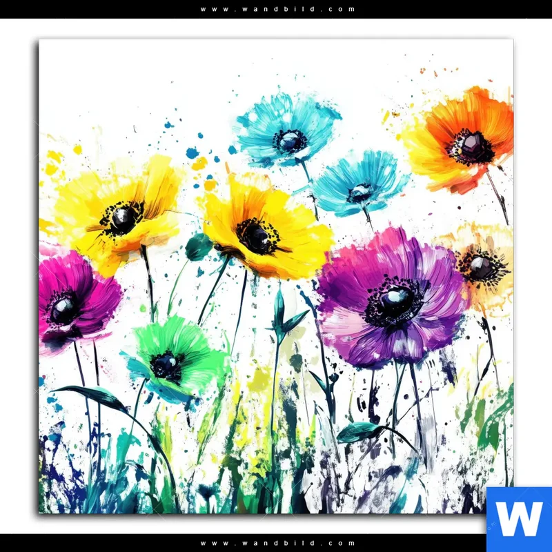 Poster | Bunte Blütenexplosion | Quadrat
