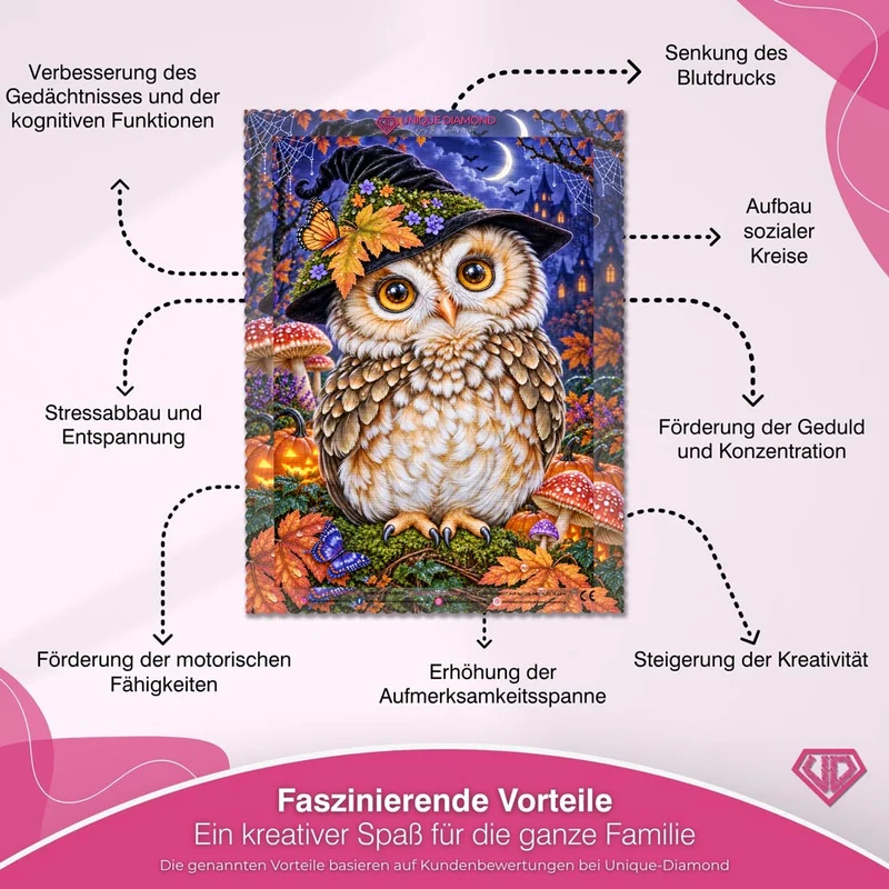 5D Diamond Painting – Eulenzauber im Herbstmond
