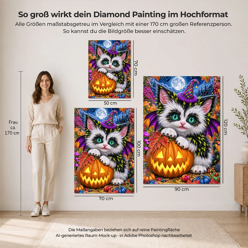 5D Diamond Painting – Mondnacht der kleinen Flederkatze