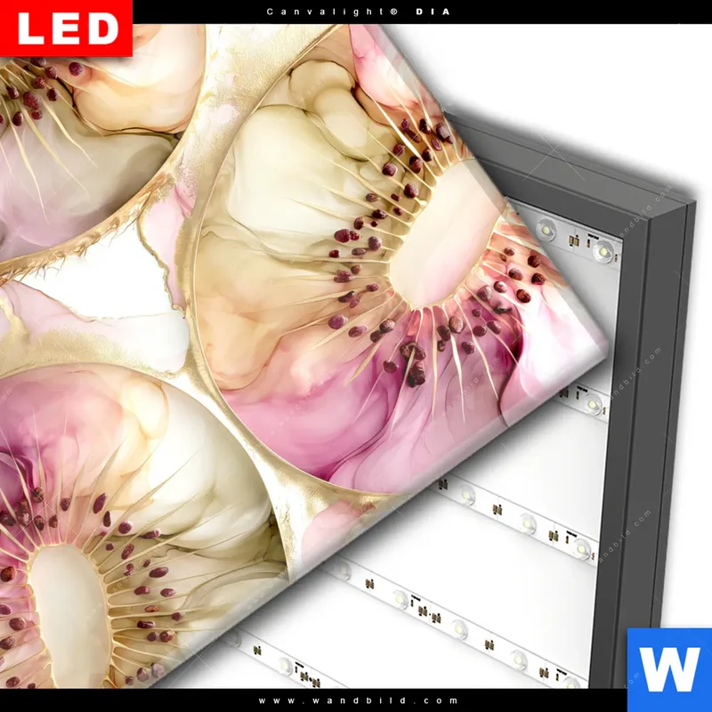 Wechselmotiv Acrylglas Canvalight® DIA | Kiwi - Edle Fruchtfantasie | Quadrat