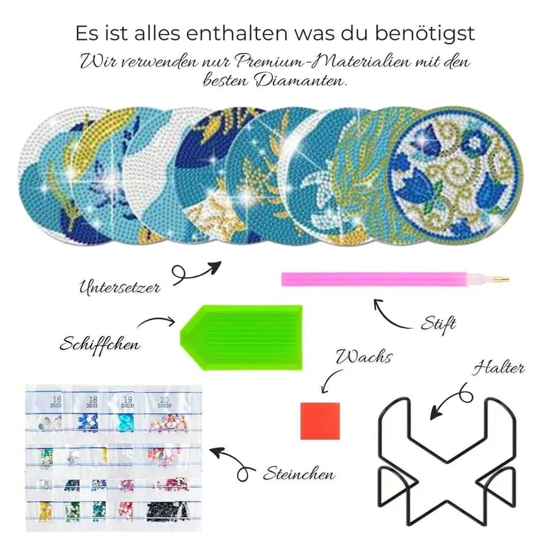 5D Diamond Painting Untersetzer Pflanzen