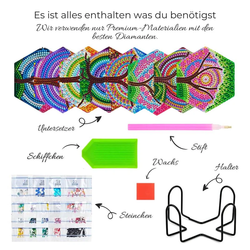5D Diamond Painting Untersetzer Baum des Lebens