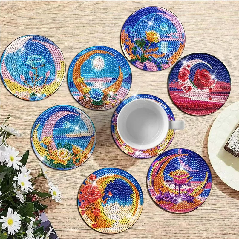5D Diamond Painting Untersetzer Mond