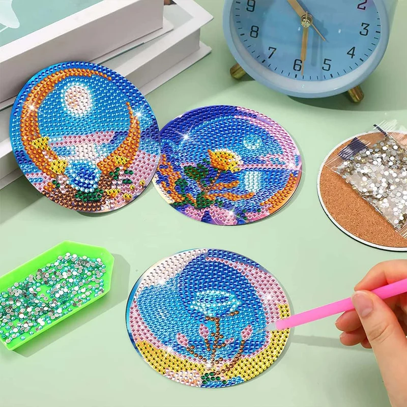 5D Diamond Painting Untersetzer Mond
