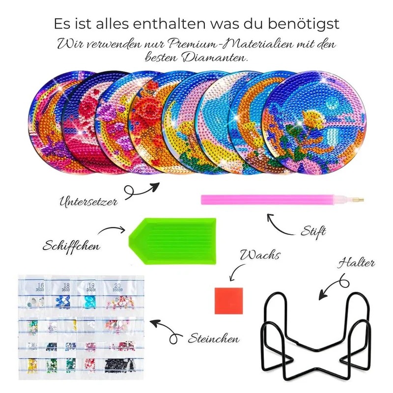 5D Diamond Painting Untersetzer Mond