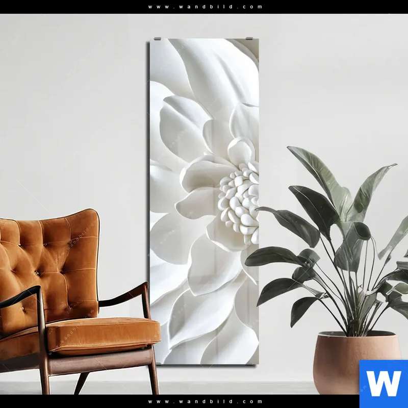 Acrylglasbild | Weiße Blüte | Schmal