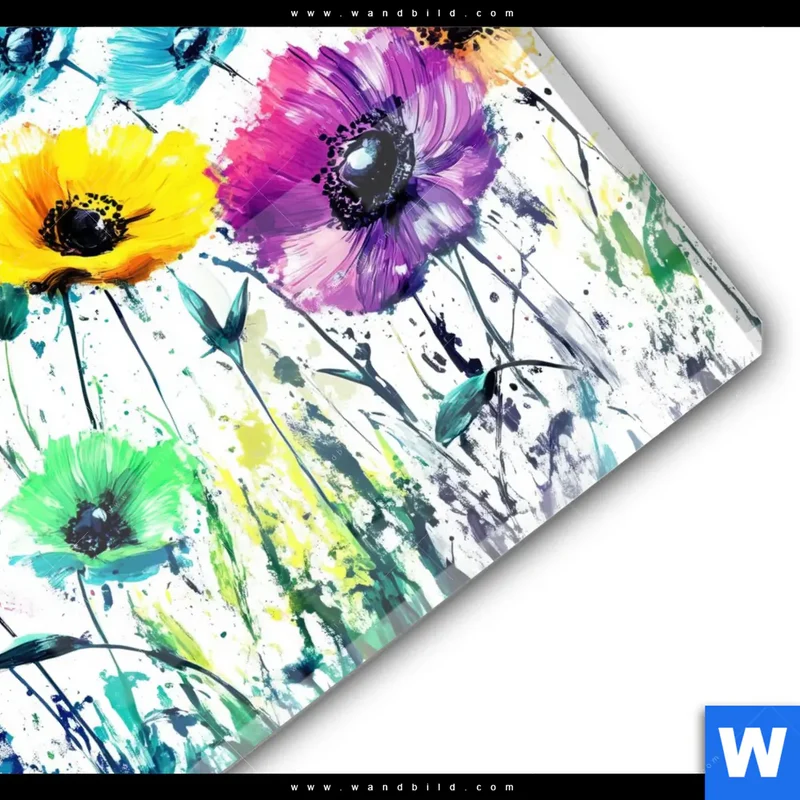 Acrylglasbild | Bunte Blütenexplosion | Rund