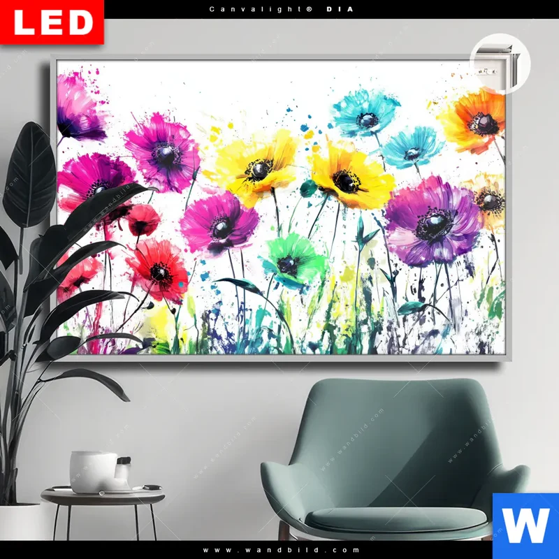 Leuchtbild Acrylglas Canvalight® DIA | Bunte Blütenexplosion | Querformat