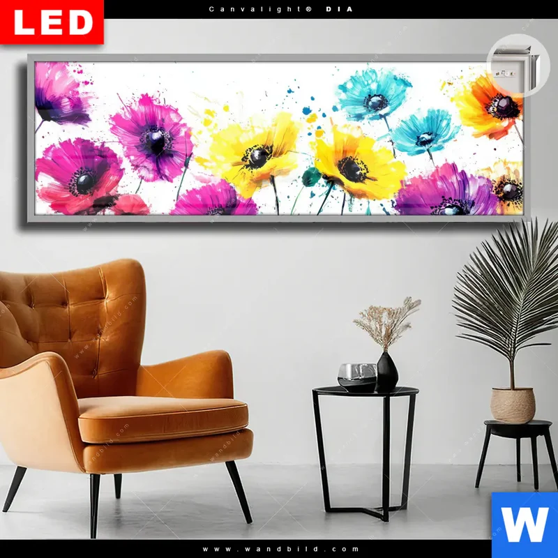 Leuchtbild Acrylglas Canvalight® DIA | Bunte Blütenexplosion | Panorama
