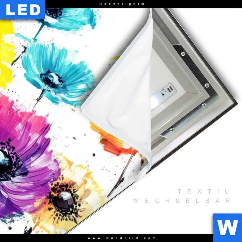 Canvalight® Leuchtbild | Bunte Blütenexplosion | Hochformat