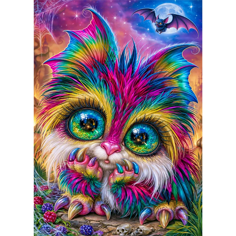 5D Diamond Painting – Regenbogenkobold der Halloween-Nacht