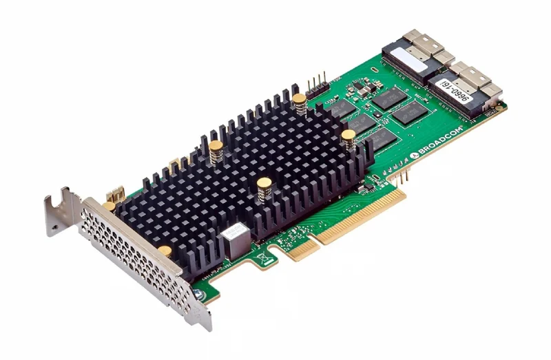 Broadcom MegaRAID 9660-16i Storage controller (RAID) - 16 Channel - SATA 6Gb/s / SAS 24Gb/s / PCIe 4.0 (NVMe) - RAID 0, 1, 5, 6, 10, 50, 60